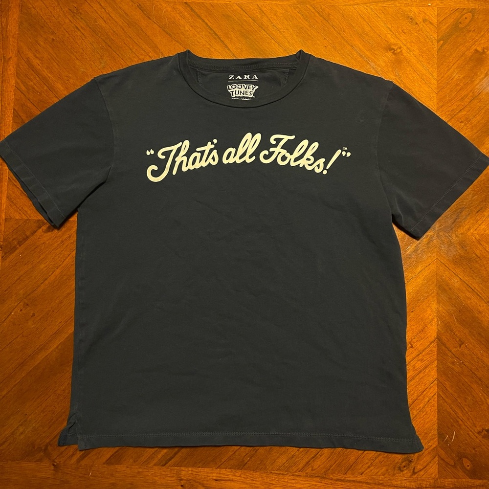 Zara / Looney Tunes Navy Shirt - "That's all Folks!"